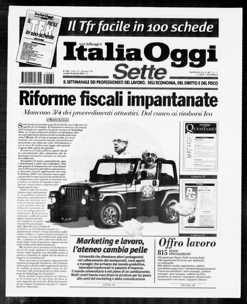 Italia oggi : quotidiano di economia finanza e politica